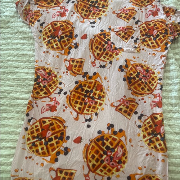 Soma Other - Soma Pink Waffle & Syrup Print Short Sleeve Pajama dress